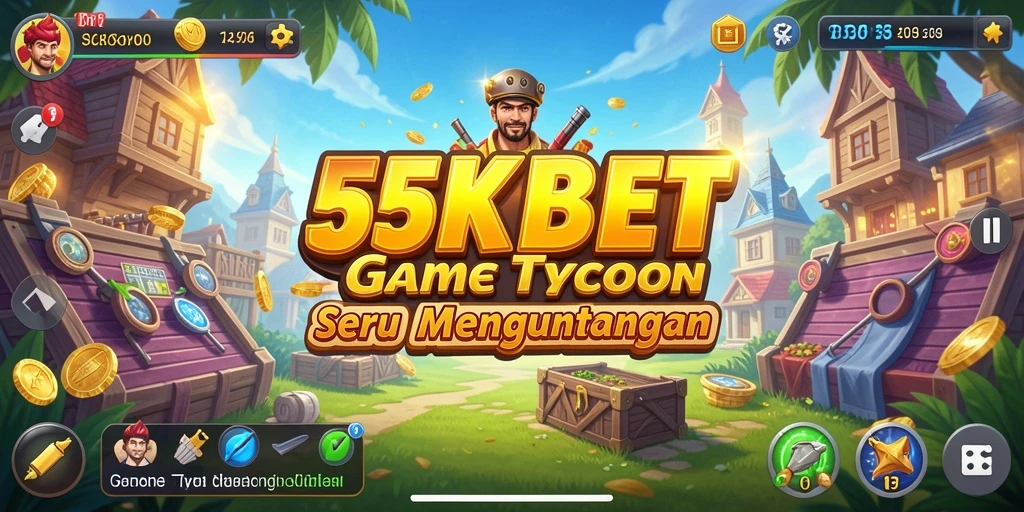 Tampilan screenshot utama gameplay 55KBET yang menampilkan strategi bisnis yang menarik.