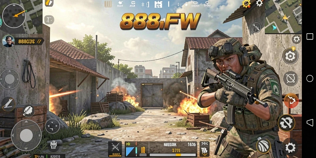 Gambar permainan 888FW dengan aksi tembak-menembak yang mendebarkan.
