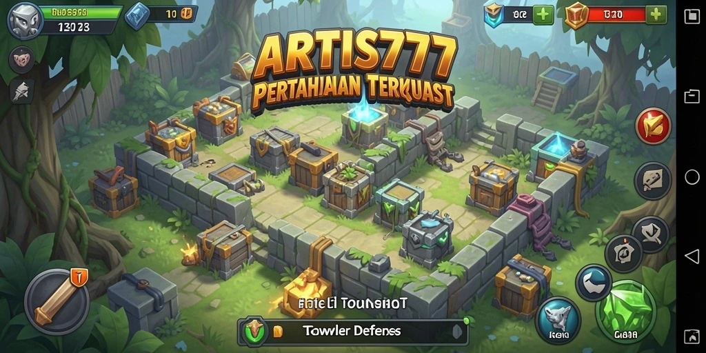 Tampilan menarik dari gameplay Tower Defense di ARTIS777.