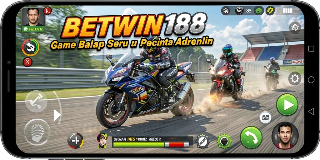 Tampilan gameplay mendebarkan dari balapan motor di BETWIN188.