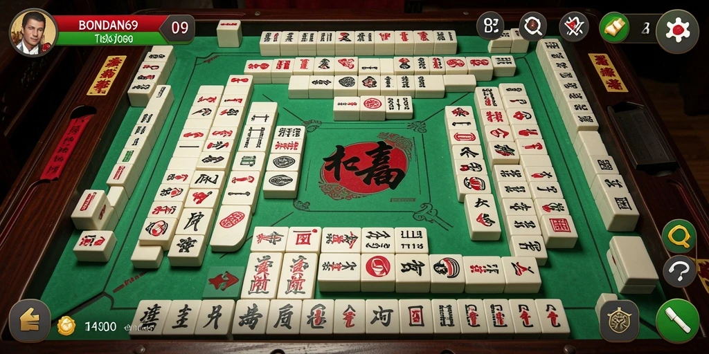 Tampilan gameplay menarik dari BONDAN69 yang menampilkan strategi Mahjong.