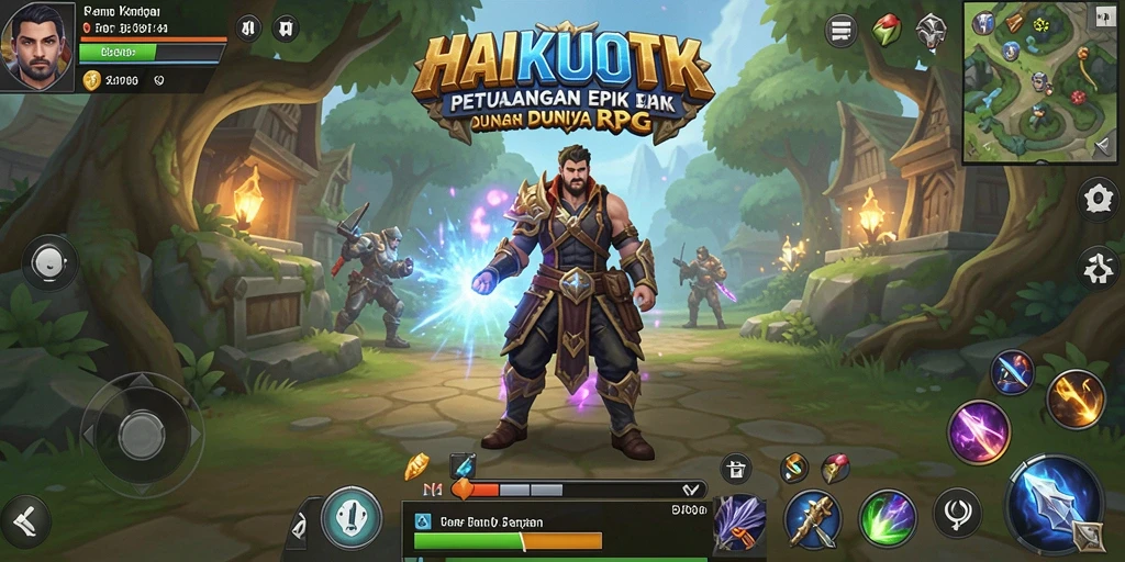 Tampilan gameplay HAIKUOTK yang menakjubkan dan penuh aksi.