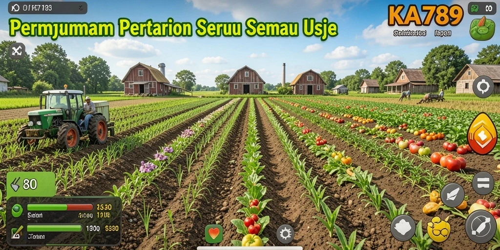 Screenshot gameplay KA789 menampilkan aktivitas pertanian yang menyenangkan.