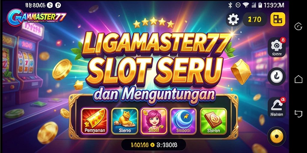 Tampilan gameplay Slot LIGAMASTER77 yang menarik dan penuh warna.