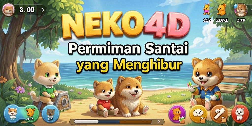 Tampilan gameplay yang ceria dan menarik dari NEKO4D.