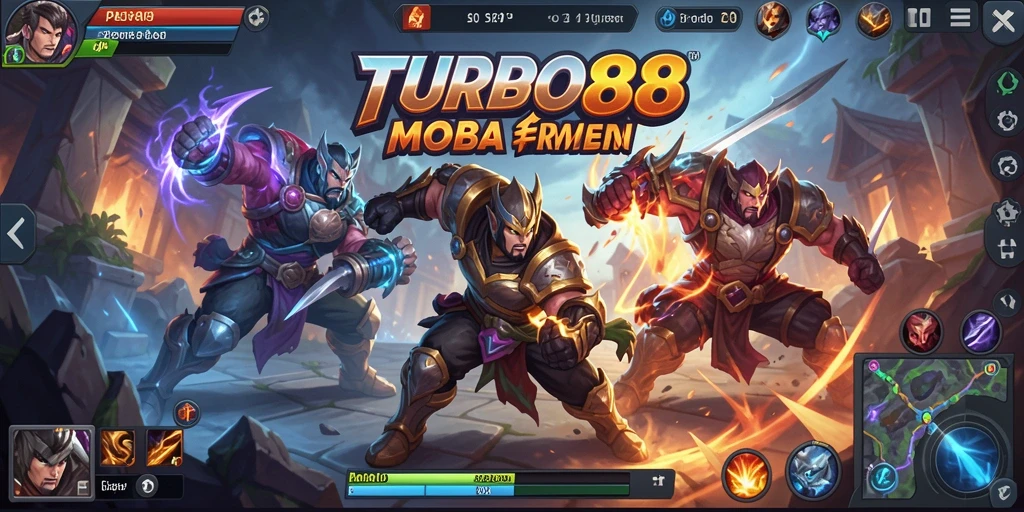 Tampilan seru pertarungan MOBA di TURBO88.