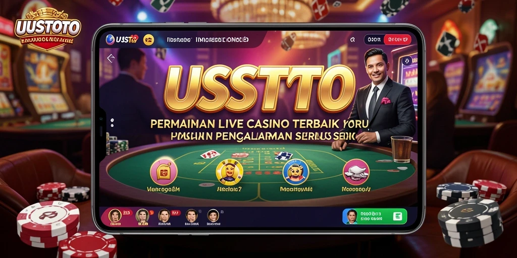 Screenshot utama UUSTOTO menampilkan gameplay Live Casino yang mendebarkan.