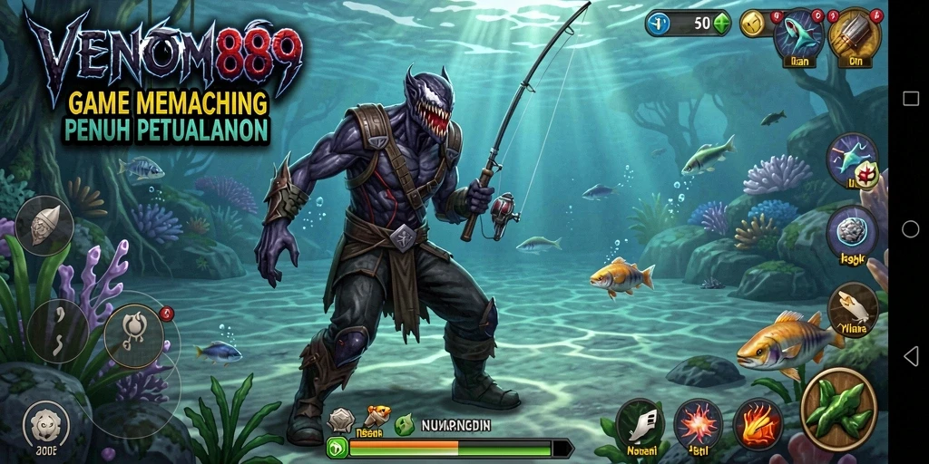Tampilan gameplay seru di <strong>VENOM889</strong> dengan aksi memancing yang mendebarkan.