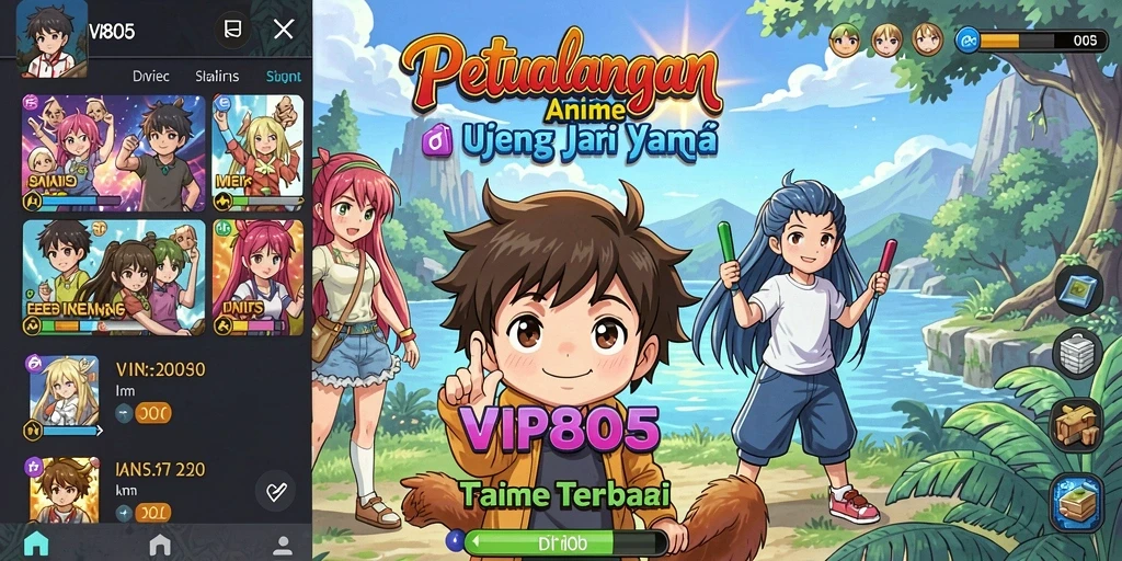 Tampilan gameplay VIP805 yang menarik dan penuh warna dari dunia Anime.