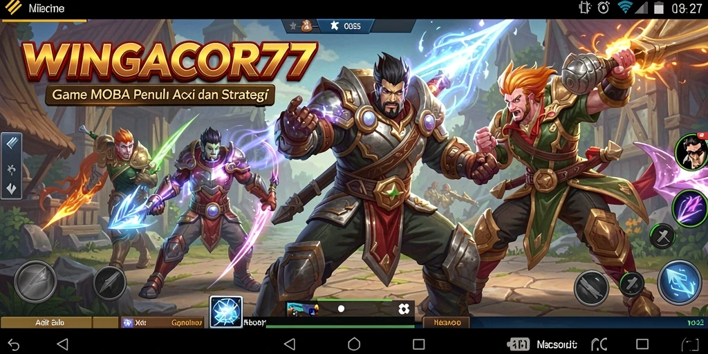 Tangkapan layar gameplay WINGACOR77 yang menunjukkan aksi seru di arena MOBA.